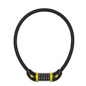 ANTIVOL VELO CABLE A CODE D12X 0.65M AUVRAY COMBI 12 NOIR / JAUNE