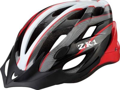 CASQUE CYCLISTE ZK1 MV23 NOIR/ROUGE COLLE AVEC FILET ANTI-MOUCHE  