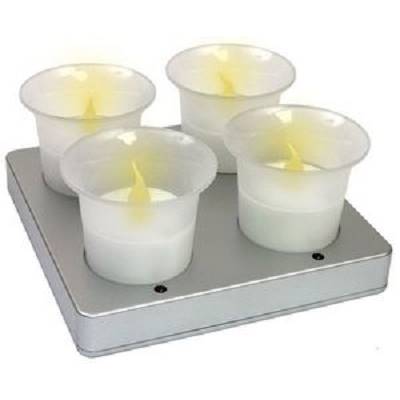 4 BOUGIES A LEDS LUMINEUSES RECHARGEABLE