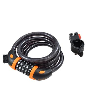 ANTIVOL VELO SPIRAL A CODE D12 X 1.50M RANGERS NOIR / ORANGE AVEC SUPPORT