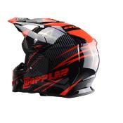 CASQUE CROSS DOPPLER NOIR / ROUGE VERNI L