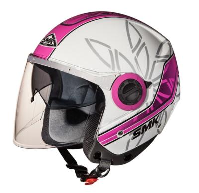 CASQUE JET SMK ESSENCE DOUBLE ECRAN BLANC/ ROSE