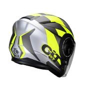 CASQUE JET DOUBLE ECRAN TRENDY  KAMAK GRIS / JAUNE MAT