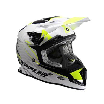 CASQUE CROSS DOPPLER BLANC / JAUNE / NOIR 