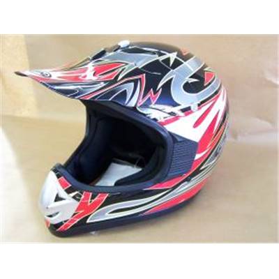 CASQUE MOTO SCOOTER CROSS ROUGE ET NOIR L