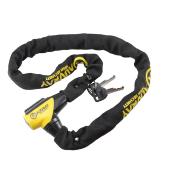 ANTIVOL VELO CHAINE A CLE D7 X 1.000M AUVRAY R BLOC NOIR / JAUNE SERRURE INTEGREE