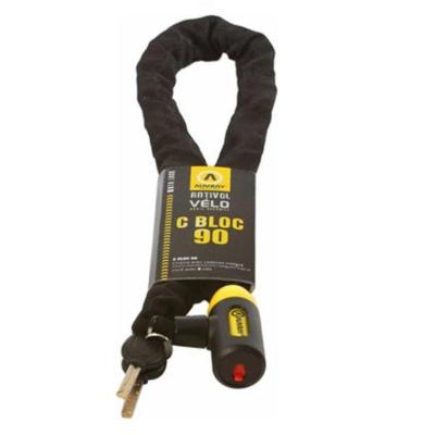 ANTIVOL VELO CHAINE A CLE D6 X 0.90M AUVRAY C BLOC 90 NOIR / JAUNE SERRURE INTEGREE (FUB)